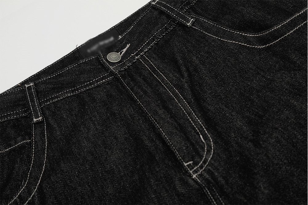 Jean Men's trendy street embroidery loose wide-leg jeans Size US 32 / EU 48 - 3 Thumbnail