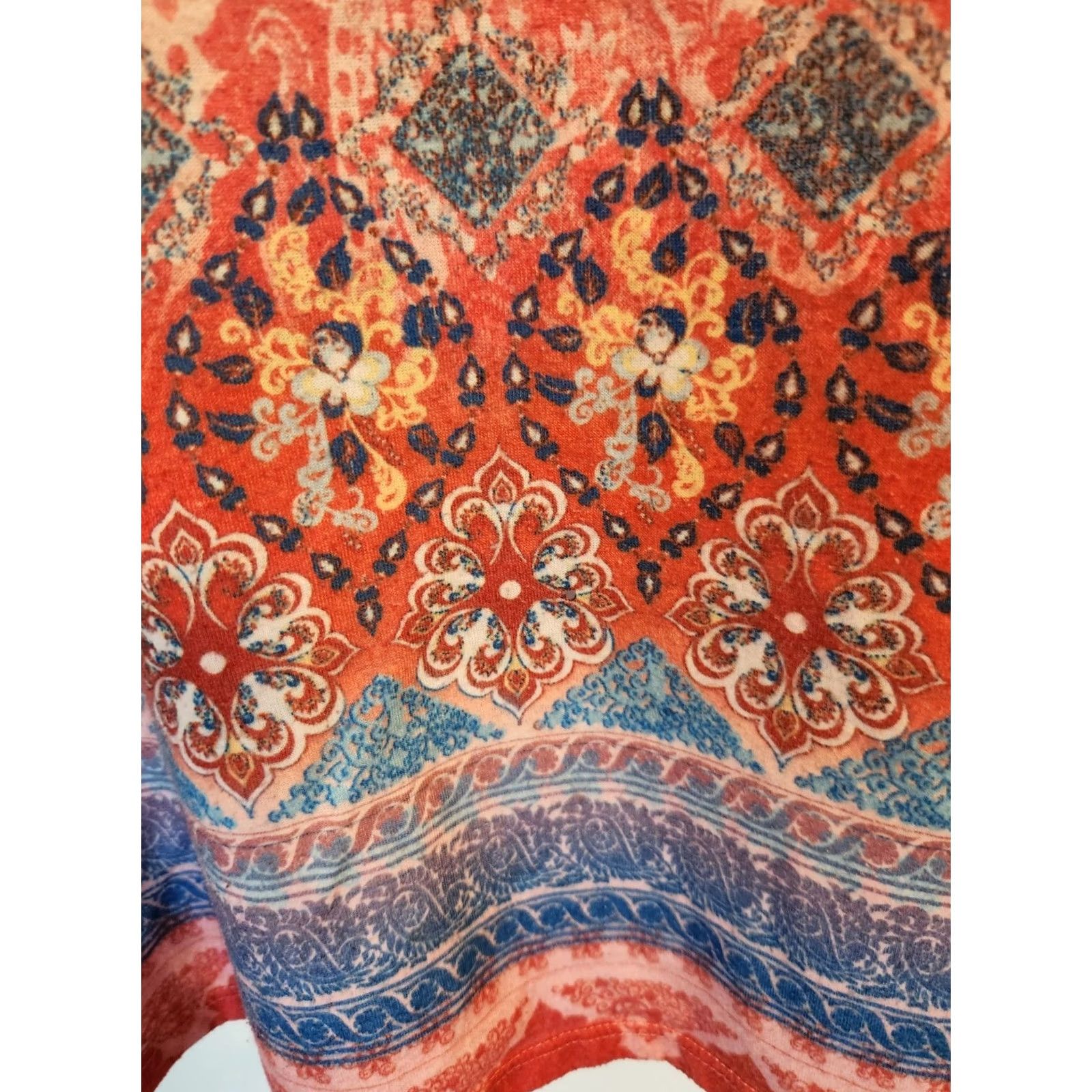 Avenue Avenue Paisley Semi Sheer Studded Casual Top Shirt 18/20 Plus Size Multicolor Short Sleeve Round Neck Size XXL / US 16-18 / IT 52-54 - 3 Thumbnail