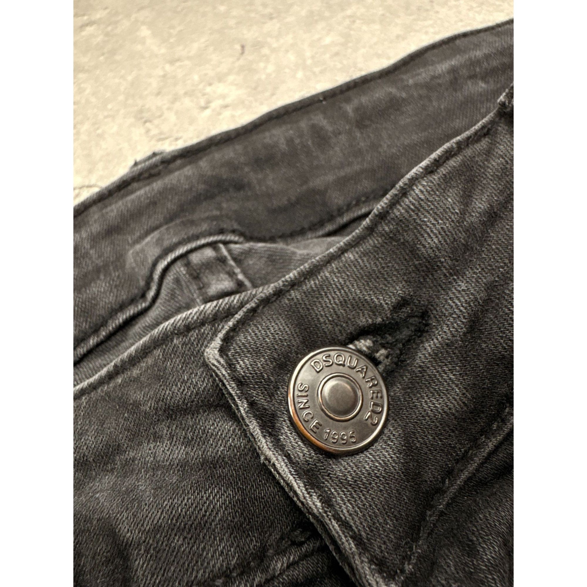 Dsquared2 Dsquared2 Mens Slim-Fit Black Denim Jeans With Distressed De Size US 32 / EU 48 - 12 Thumbnail