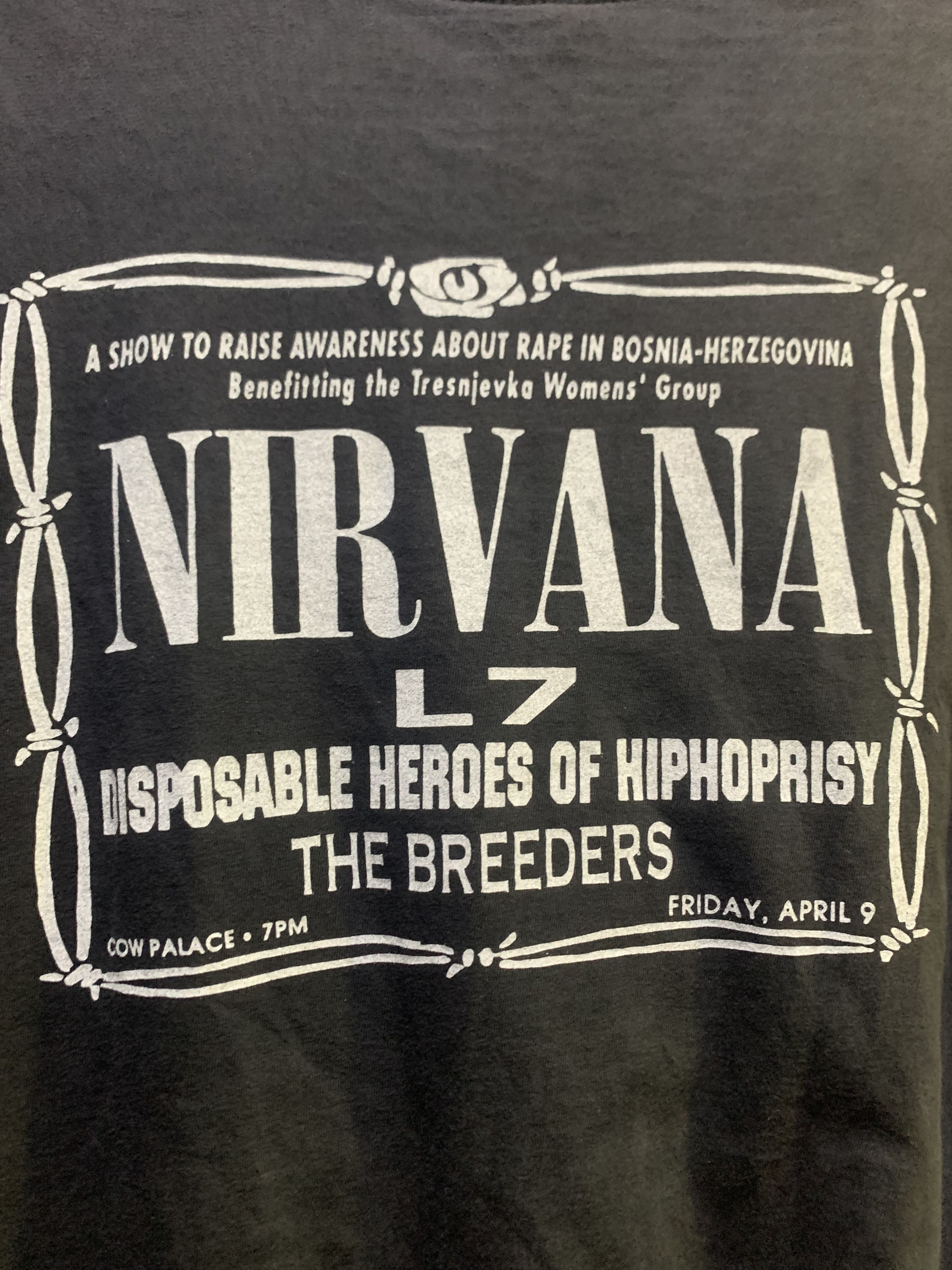 Band Tees Vintage NIRVANA, L7 & THE BREEDERS Live in Paris 1993 Size US XL / EU 56 / 4 - 7 Thumbnail