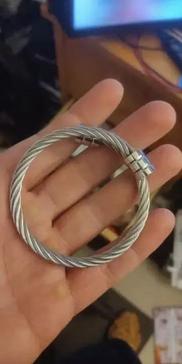 Other Hip Hop Stainless Steel Men Bangle Adjustable Open Cuff Size ONE SIZE - 3 Thumbnail