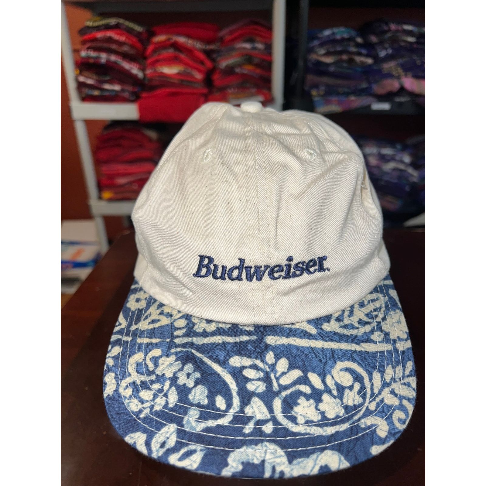 Budweiser Vintage Budweiser Hat Floral White Cap Alcohol Snapback 90s Size ONE SIZE - 2 Thumbnail