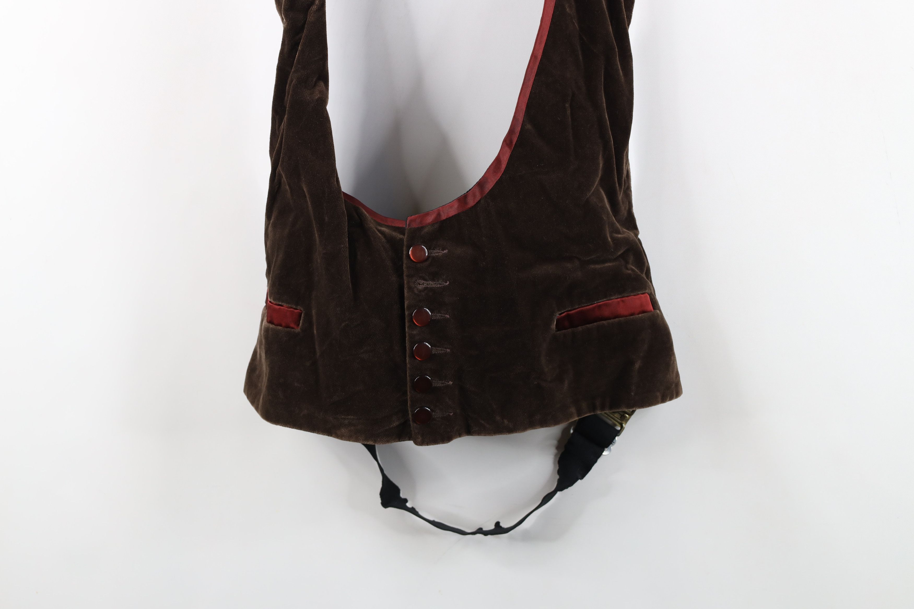 Vintage Vintage 50s Streetwear Velvet Tuxedo Prom Suit Vest Brown Size US L / EU 52-54 / 3 - 3 Thumbnail