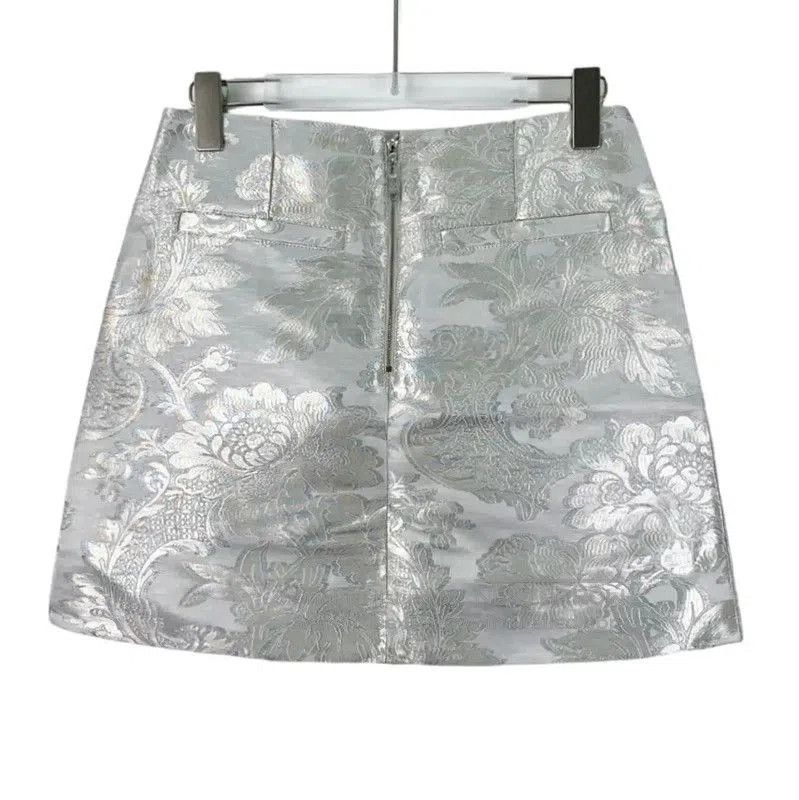 Louis Vuitton Louis Vuitton Silver Women's Mini Skirt . Size 22" - 2 Thumbnail