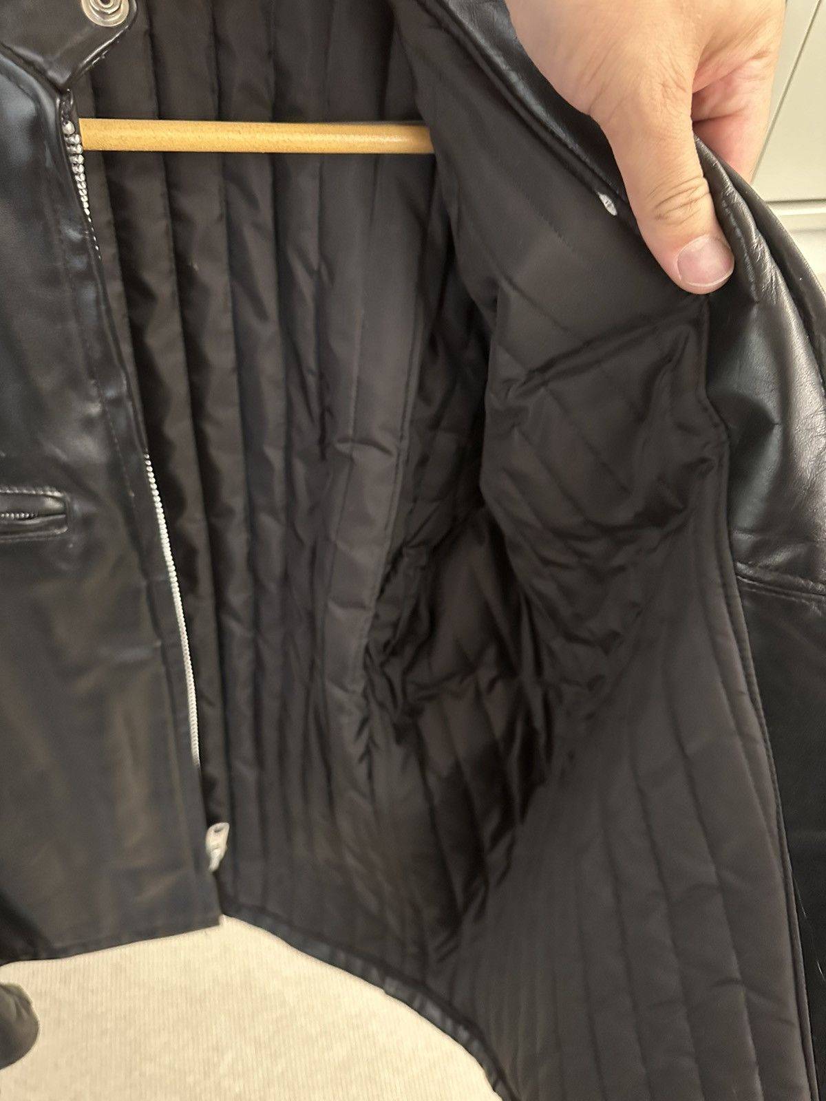 Vintage Vintage 1970s Custom Black Leather Motorcycle Jacket Size L / US 10 / IT 46 - 4 Thumbnail
