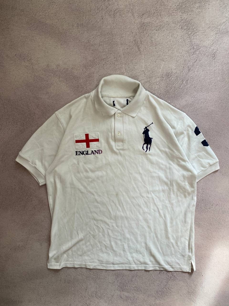 Polo Ralph Lauren × Vintage Polo Ralph Lauren England Japanese distressed rugby polo Size US L / EU 52-54 / 3 - 1 Thumbnail