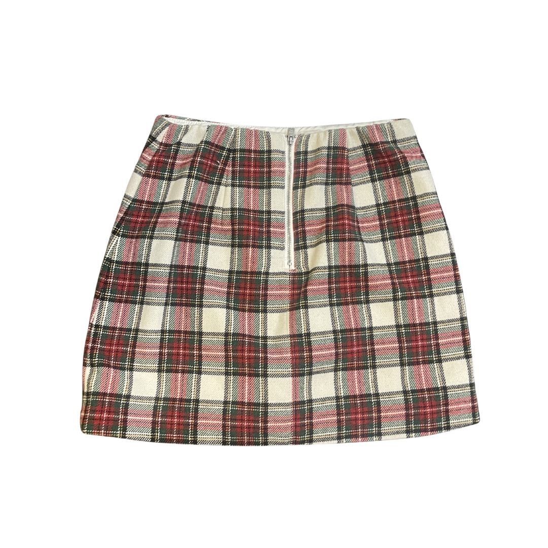 Hollister Ultra High Rise Plaid Faux Wrap Mini Skirt Small Academia Size 26" / US 2 / IT 38 - 2 Thumbnail