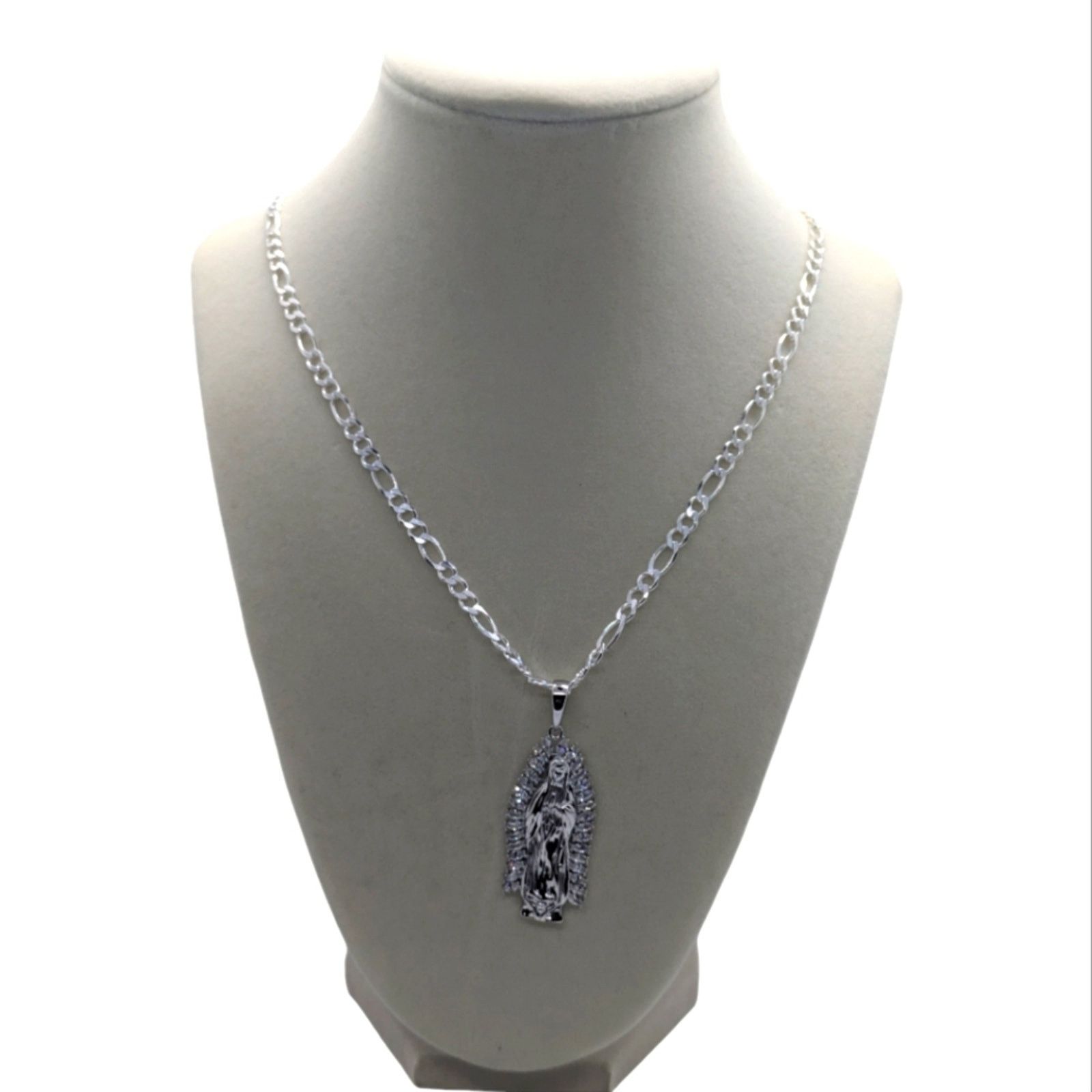 The Unbranded Brand 925 Sterling silver Mary Pendant and FIGARO Necklace Size ONE SIZE - 2 Thumbnail