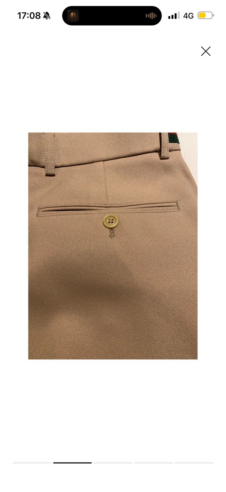 Gucci Fluid drill trouser with web detail - beige. Size US 31 - 2 Thumbnail