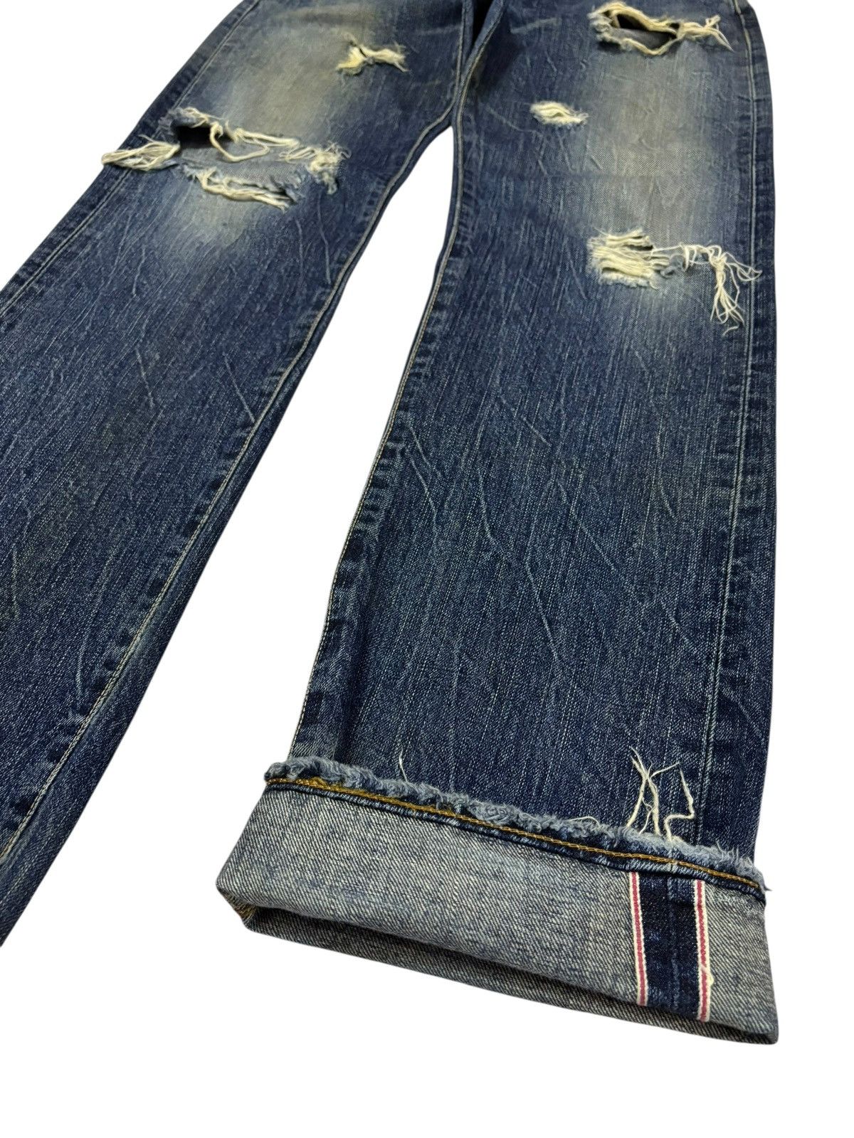Edwin Vtg Edwin Japan 505 Selvedge Distressed Jeans Size US 28 / EU 44 - 4 Thumbnail