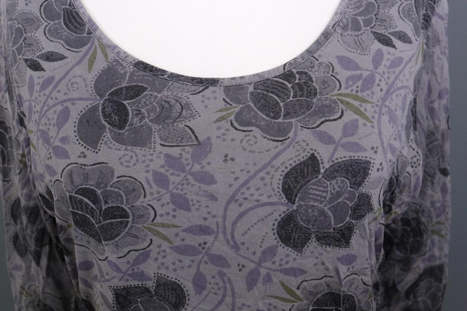 Designer Gudrun Sjoden Gray Floral Relaxed Blouse Shirt Size L Size L / US 10 / IT 46 - 3 Thumbnail