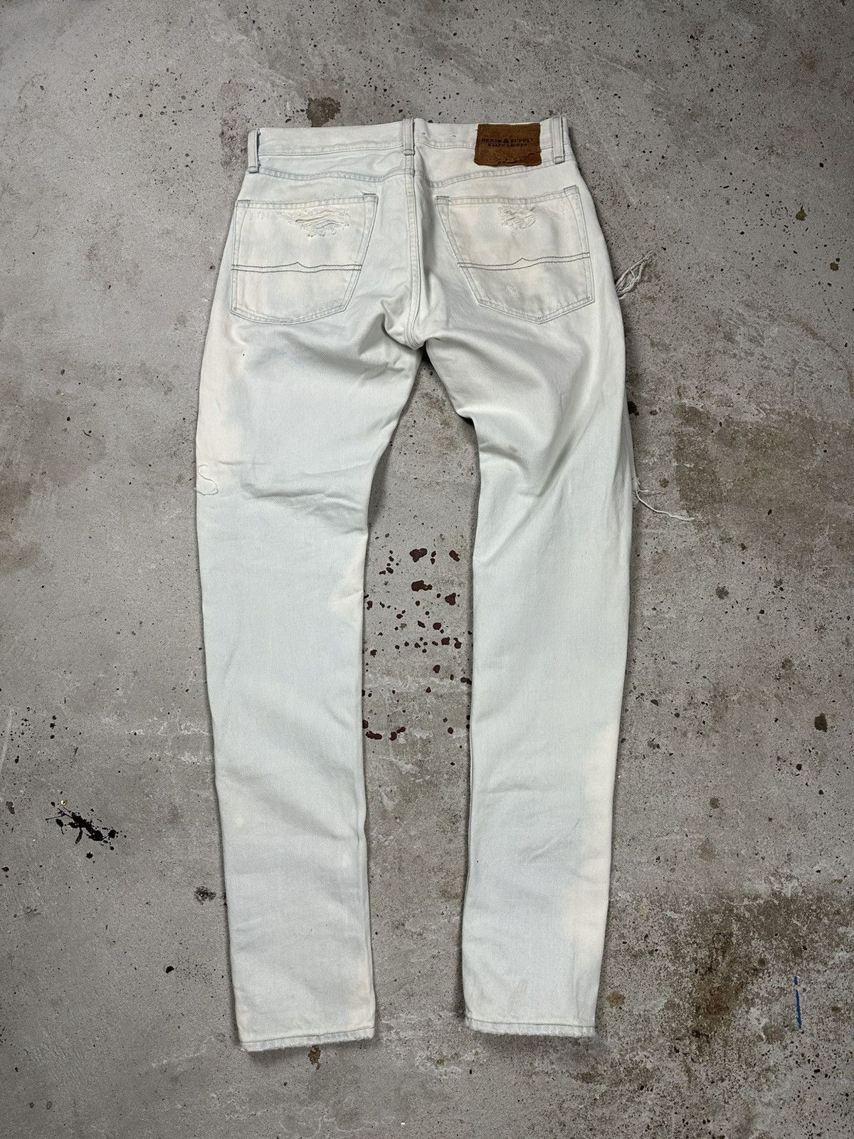 Polo Ralph Lauren × Vintage Vintage Y2K Ralph Lauren Distressed Bleached Denim Pants Size US 31 - 2 Thumbnail