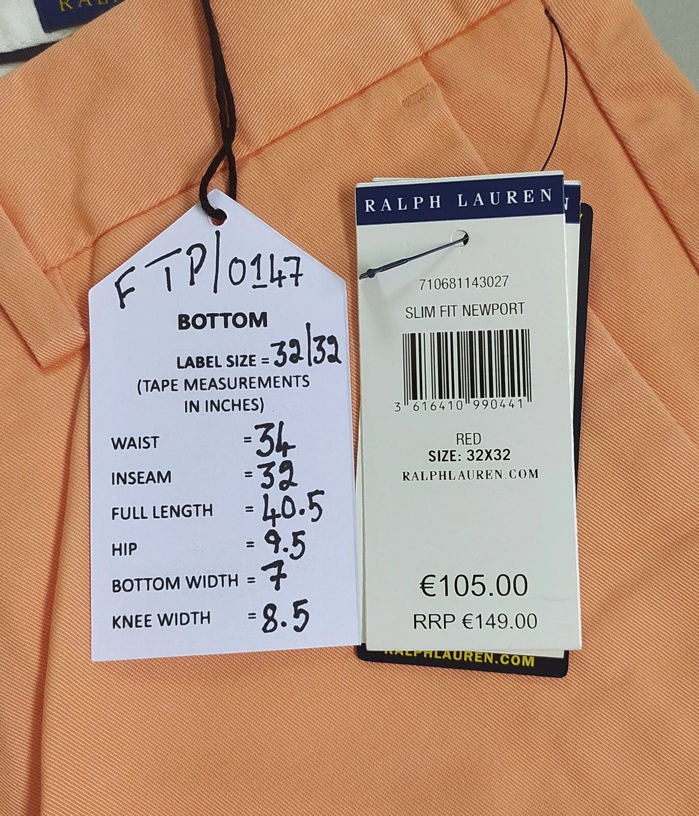 Polo Ralph Lauren Polo Ralph Lauren Stretch Slim Fit Chino Trouser FTP 0147 Size US 32 / EU 48 - 11 Thumbnail