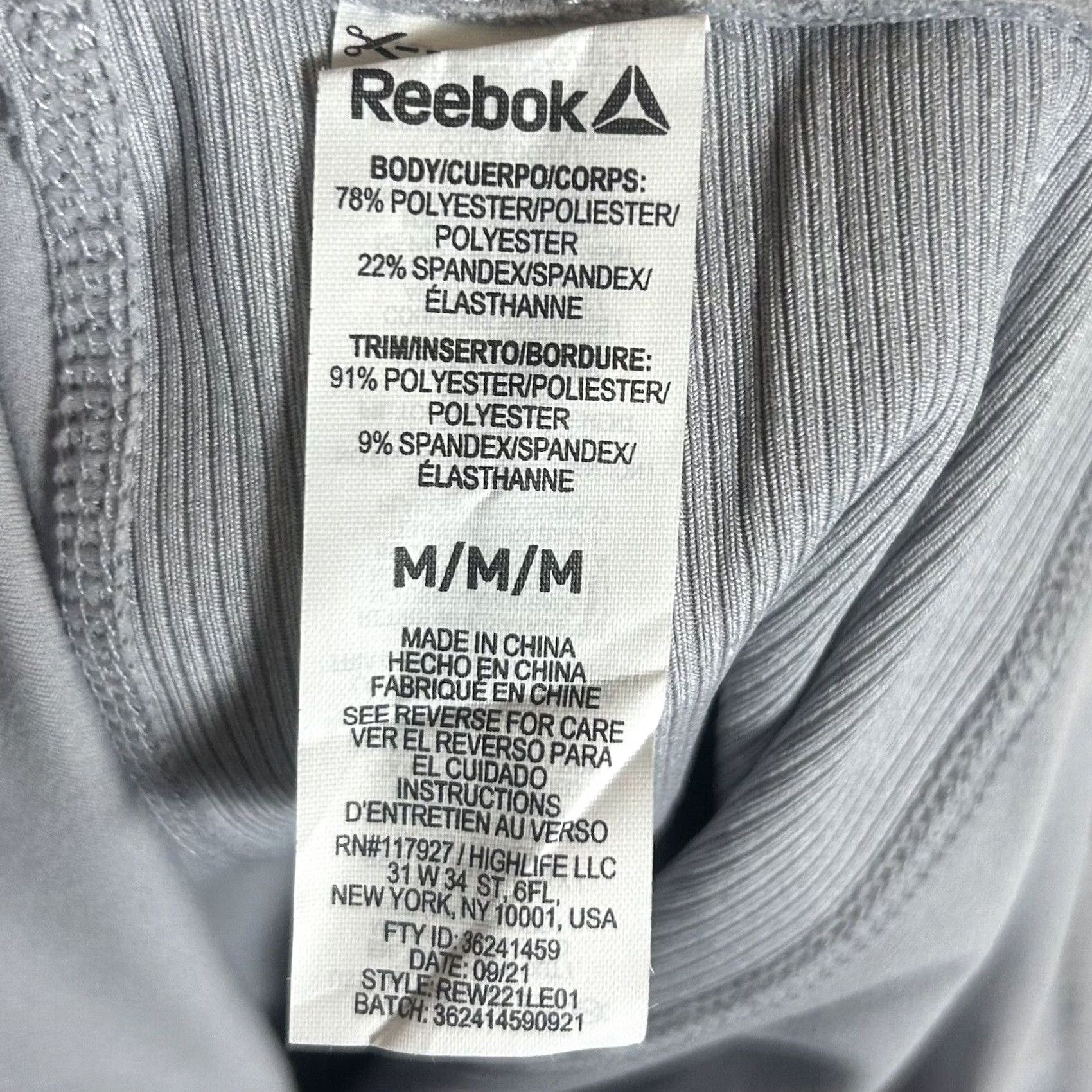 Reebok Reebok Leggings Womens M Gray Yoga Gym Workout Casual Outdoors Hiking Pants Skinny Pockets Breathable Lightweight Compression Size 32" / US 10 / IT 46 - 3 Thumbnail