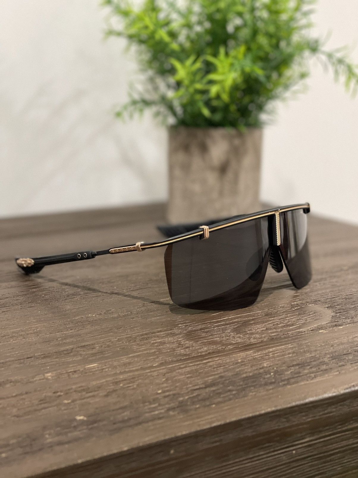 image of Chrome Hearts Sunglasses - Black & Gold, Sample 1 Of 1, Women's