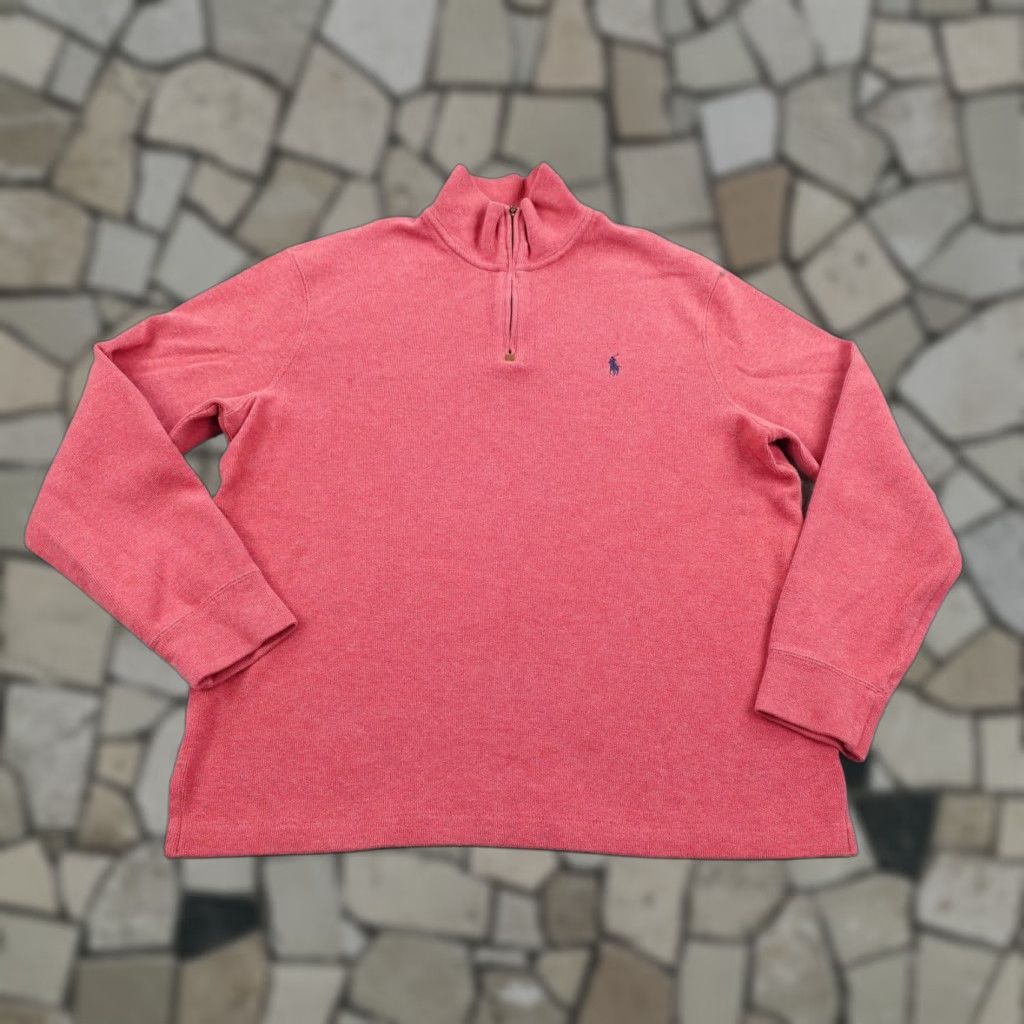 Polo Ralph Lauren Polo Ralph Lauren Sweater Mens Large Red 1/4 Zip Mock Neck Pullover Pony Logo Size US L / EU 52-54 / 3 - 1 Thumbnail