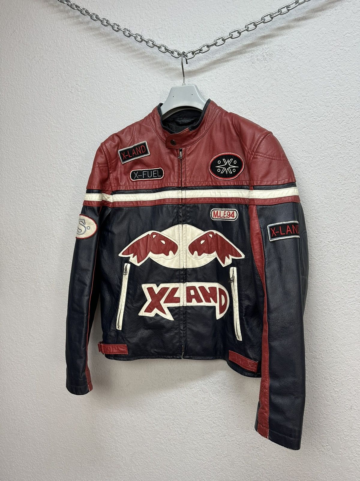 Red Bull Vintage Red Bull Racing X Land Y2K Biker Leather Jacket Size US M / EU 48-50 / 2 - 2 Thumbnail