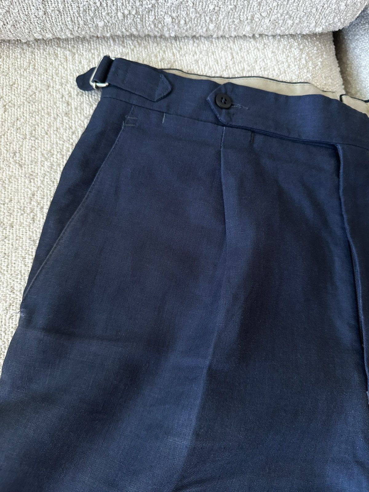 Stoffa Stoffa MTM Shorts (Washed Linen) Single Pleat Short / Indigo Size US 32 / EU 48 - 8 Thumbnail