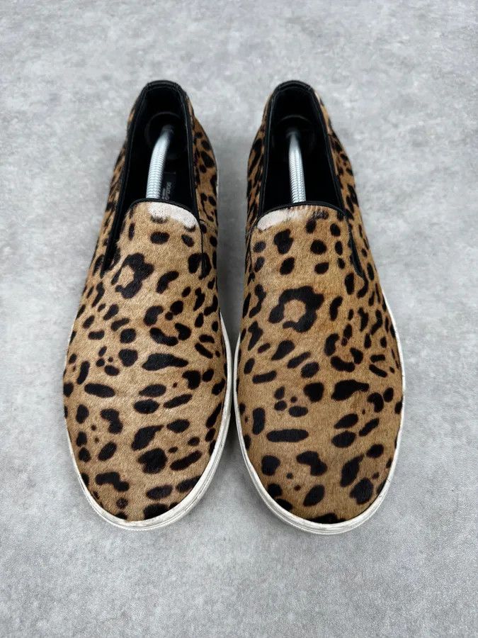 Dolce & Gabbana 2010s Dolce & Gabbana Leopard Fur Slip-On Shoes Size US 11 / EU 44 - 2 Thumbnail