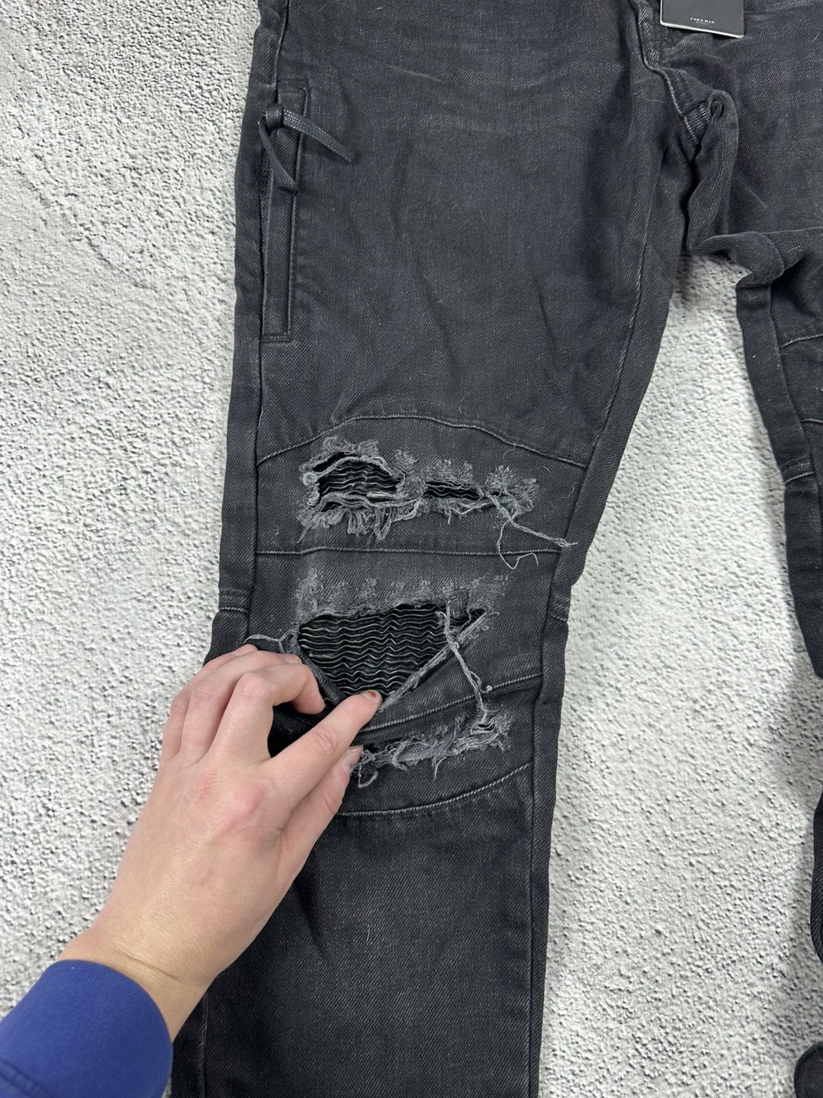 Japanese Brand Denim Slim Fit Jeans Balmain Style Hype Y2K Drill Style Size US 32 / EU 48 - 5 Thumbnail