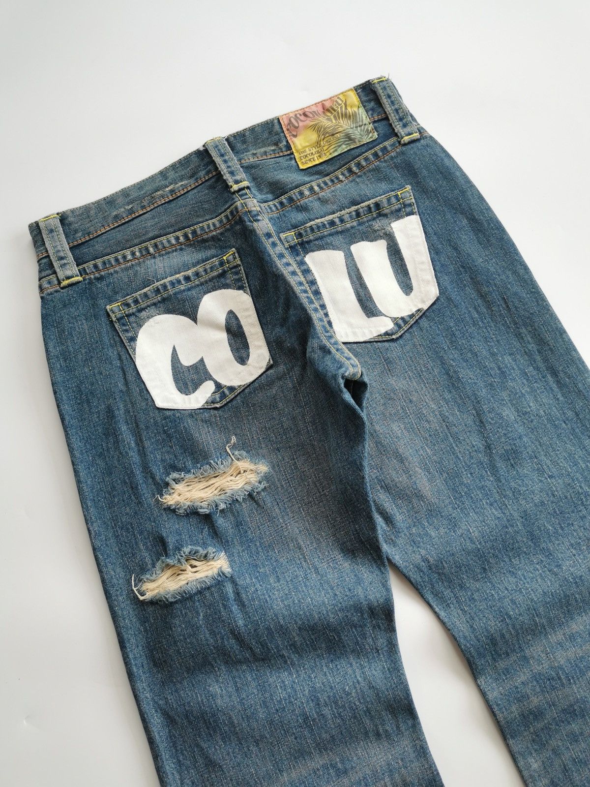 Japanese Brand CocoLulu Print Distressed Denim Jeans Size US 32 / EU 48 - 1 Thumbnail