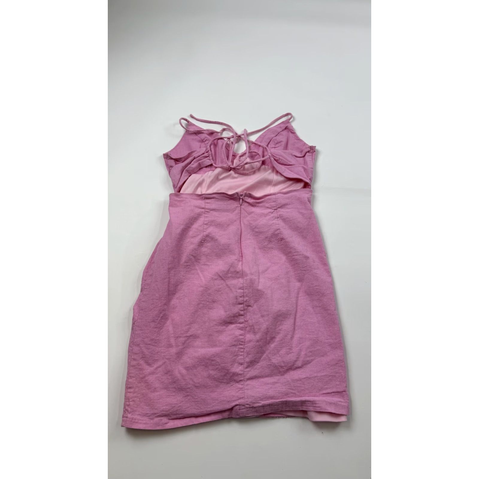 PRINCESS POLLY Princess Polly Dress Womens 8 Pink Ruched Mini Spaghetti Strap Lined Bodycon Dress Size M / US 6-8 / IT 42-44 - 5 Thumbnail