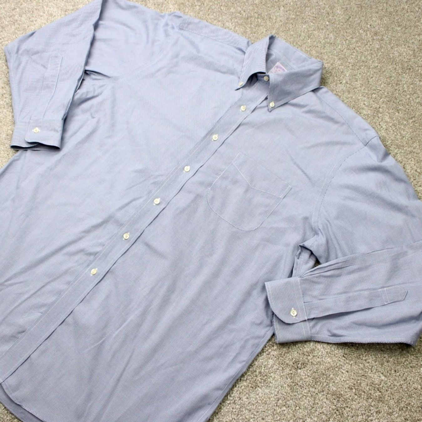 Brooks Brothers Brooks Brothers Classic Shirt Men 16,33 Blue Non-Iron American Supima Cotton L/S Dress Shirt Regular Size 16 Mens Blue Size US L / EU 52-54 / 3 - 4 Thumbnail