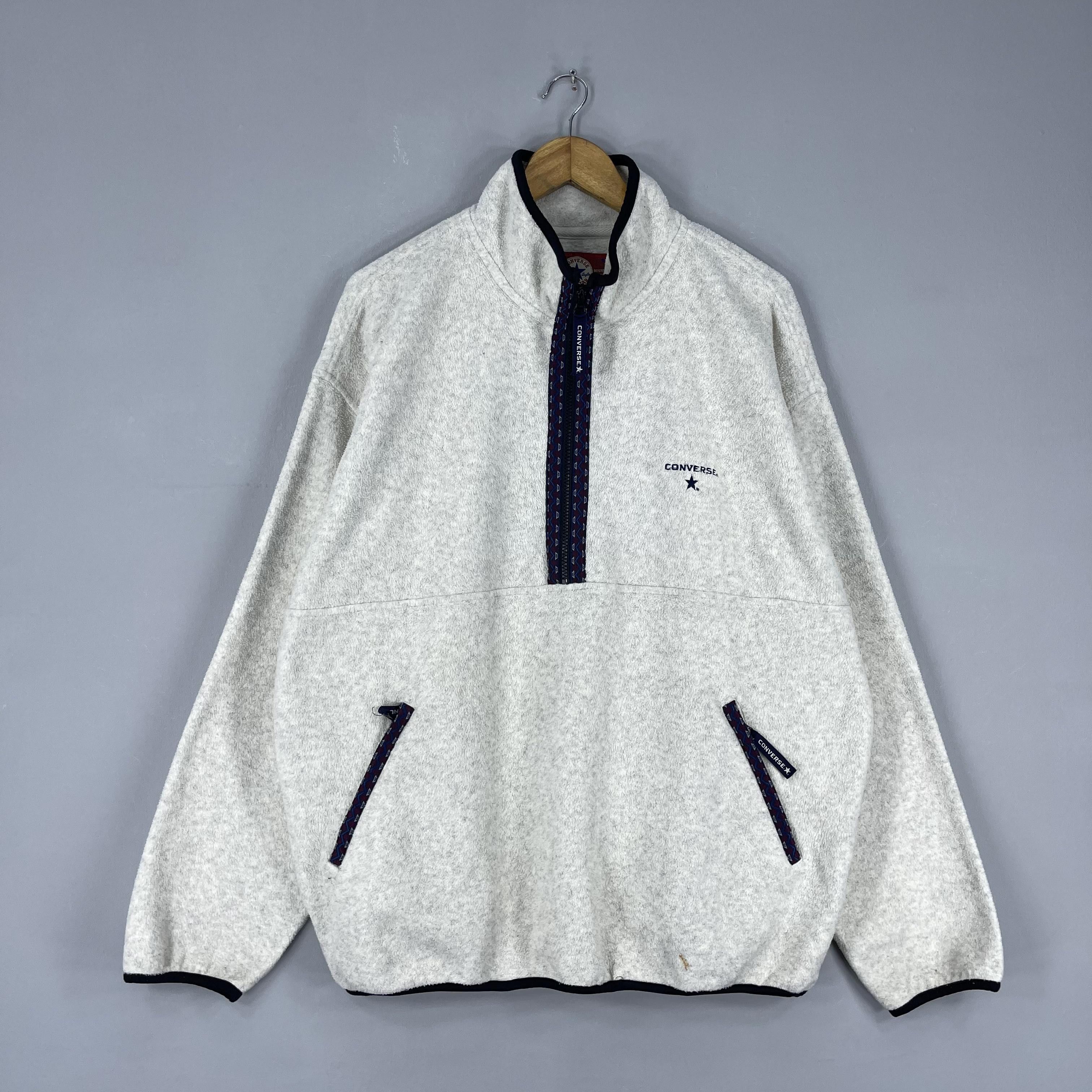 Converse Vintage CONVERSE Tyrolean Tape Half Zipper Fleece Jacket Size US XL / EU 56 / 4 - 6 Thumbnail