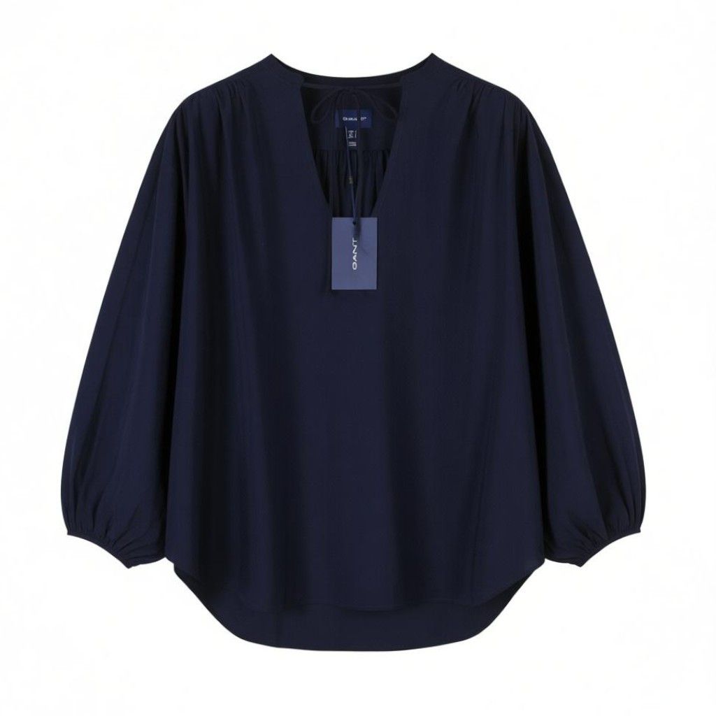 POP OVER EU42 Classic Blue V-Neck Thin 3/4 Sleeves 87528