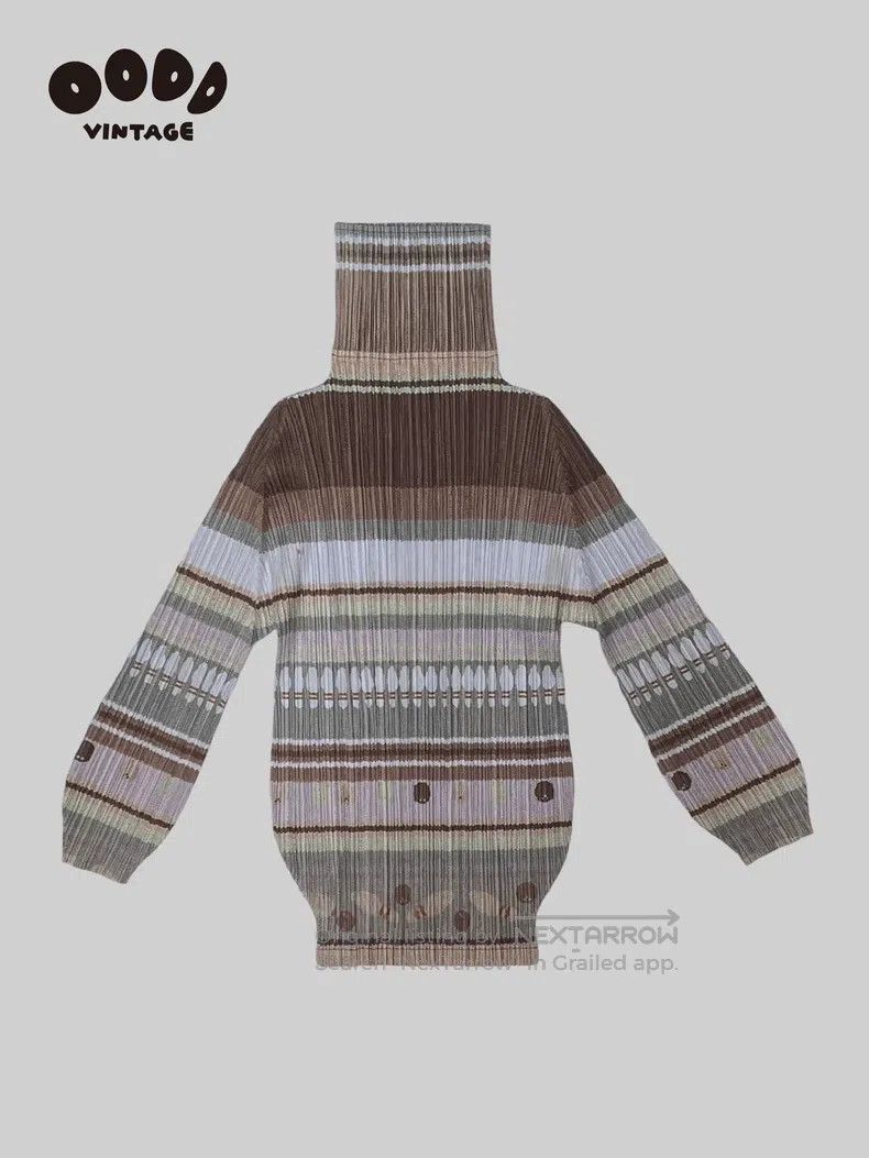 Issey Miyake Issey Miyake Bowling Turtleneck Ruffle Top Size L / US 10 / IT 46 - 2 Thumbnail