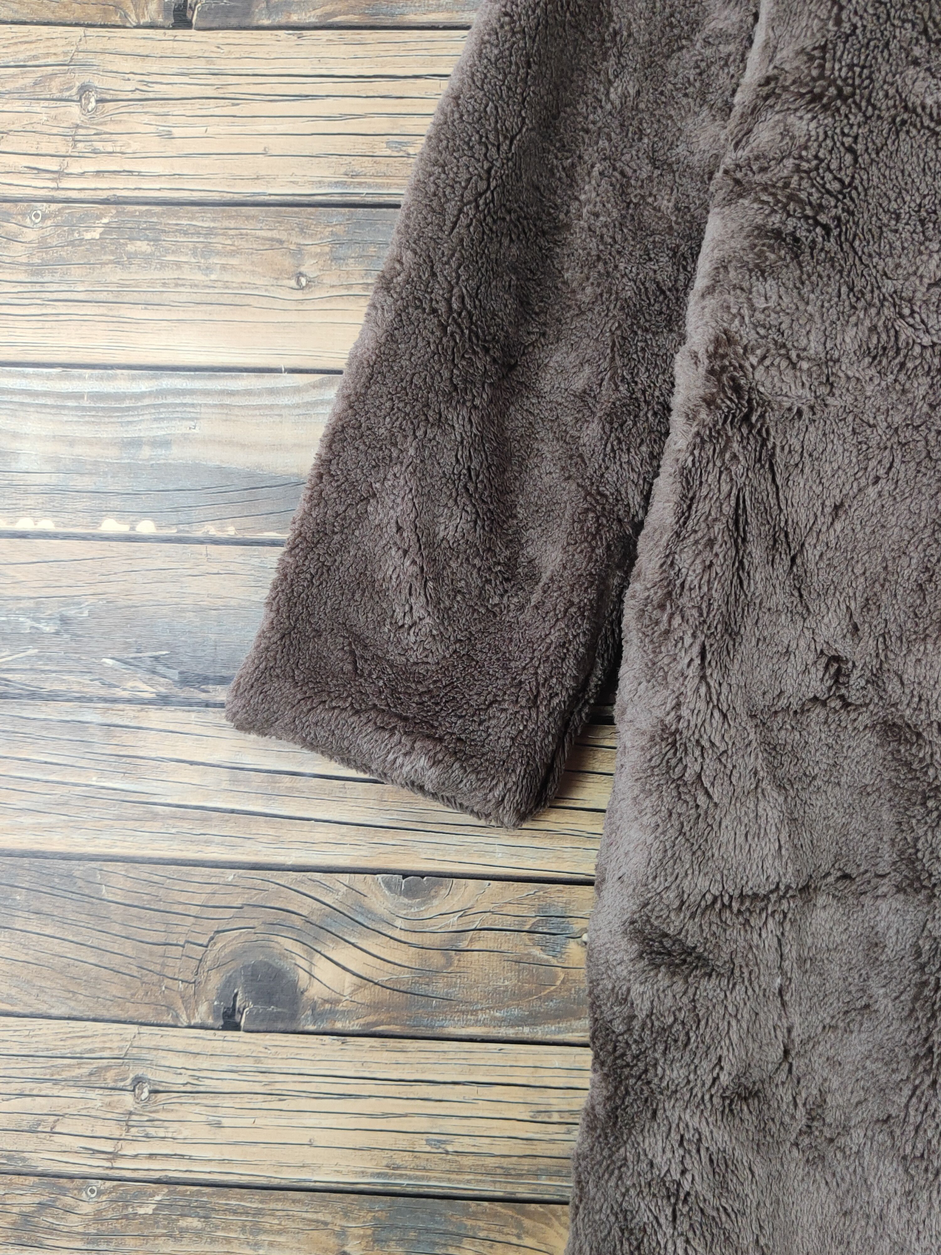 Japanese Brand × Vintage Back Number Dark Brown Fur Faux Sweater Coats Size M / US 6-8 / IT 42-44 - 4 Thumbnail