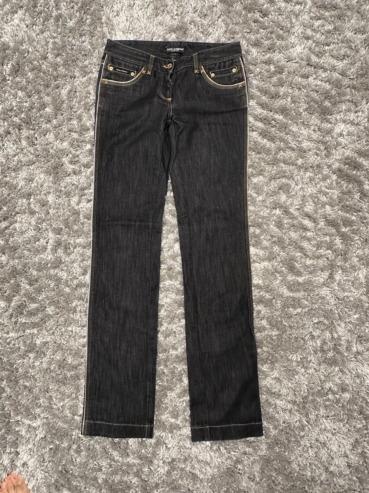 Dolce & Gabbana DG Denim brand new gold stripe Size 28" / US 6 / IT 42 - 1 Thumbnail