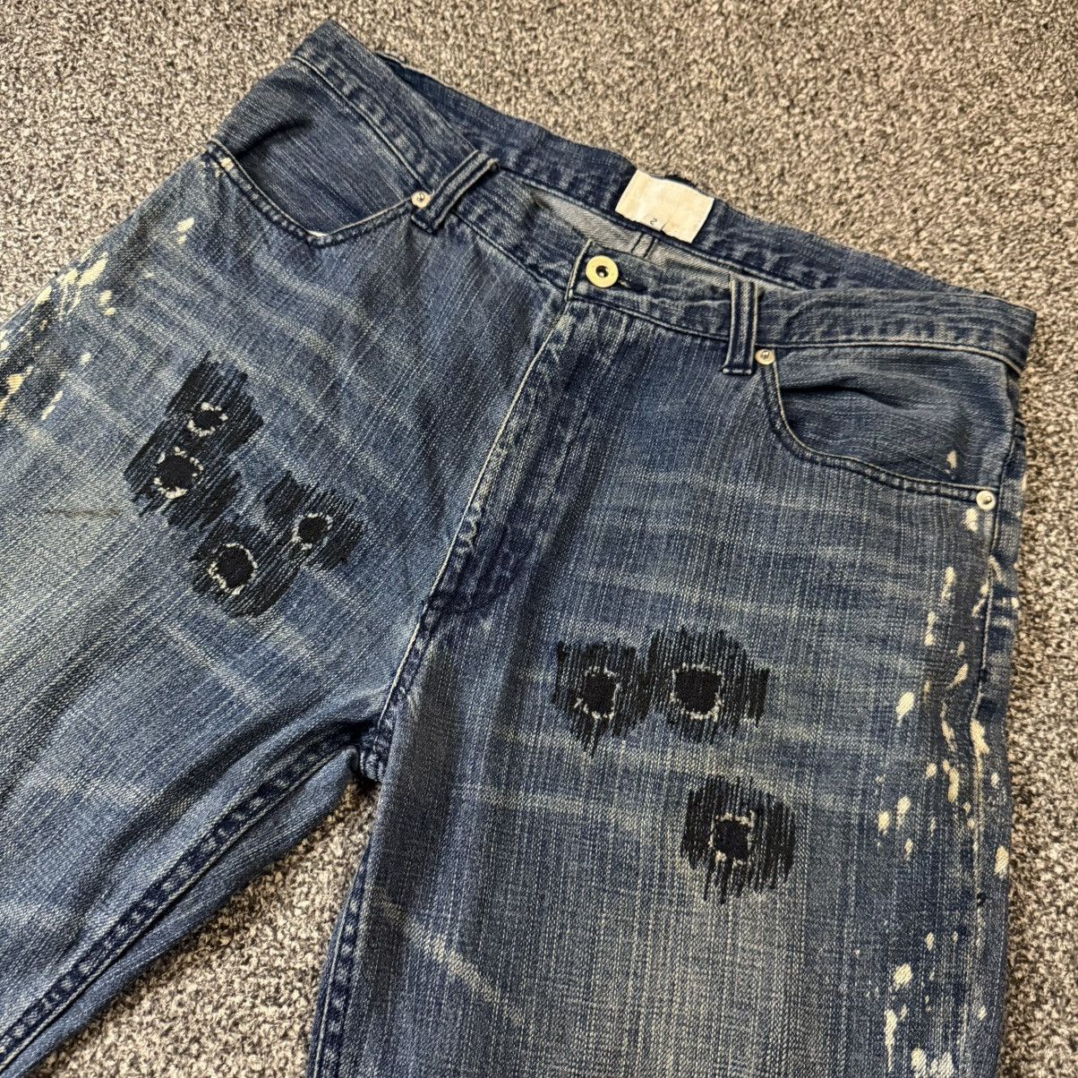 Fashion Victim Archive Wideleg Paint Exhibitionist Distressed y2k Denim Size US 31 - 5 Thumbnail