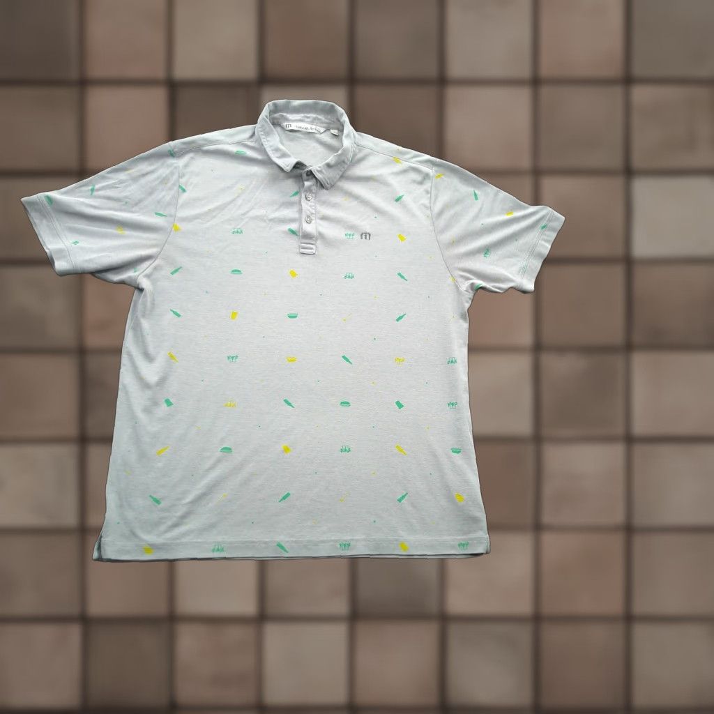 TravisMathew Travis Mathew Polo Shirt Mens XL Gray Golf Pima Cotton Polyester Novelty Print Size US XL / EU 56 / 4 - 1 Thumbnail