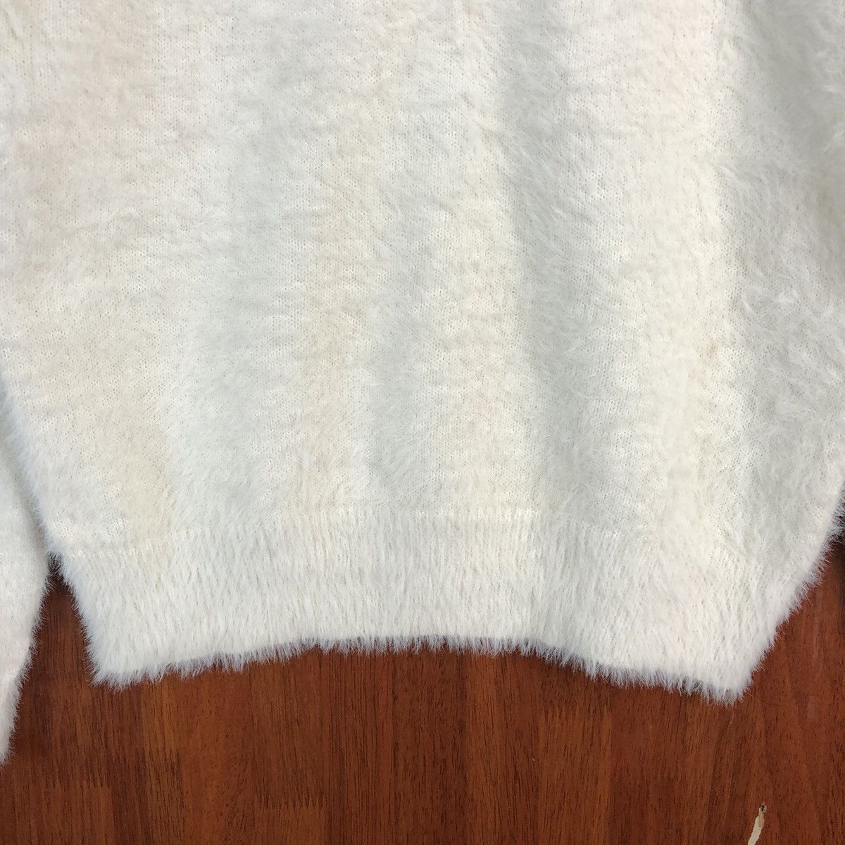 GU Gu White Shag Shaggy Fur Mohair Knitwear #932 Size S / US 4 / IT 40 - 6 Thumbnail