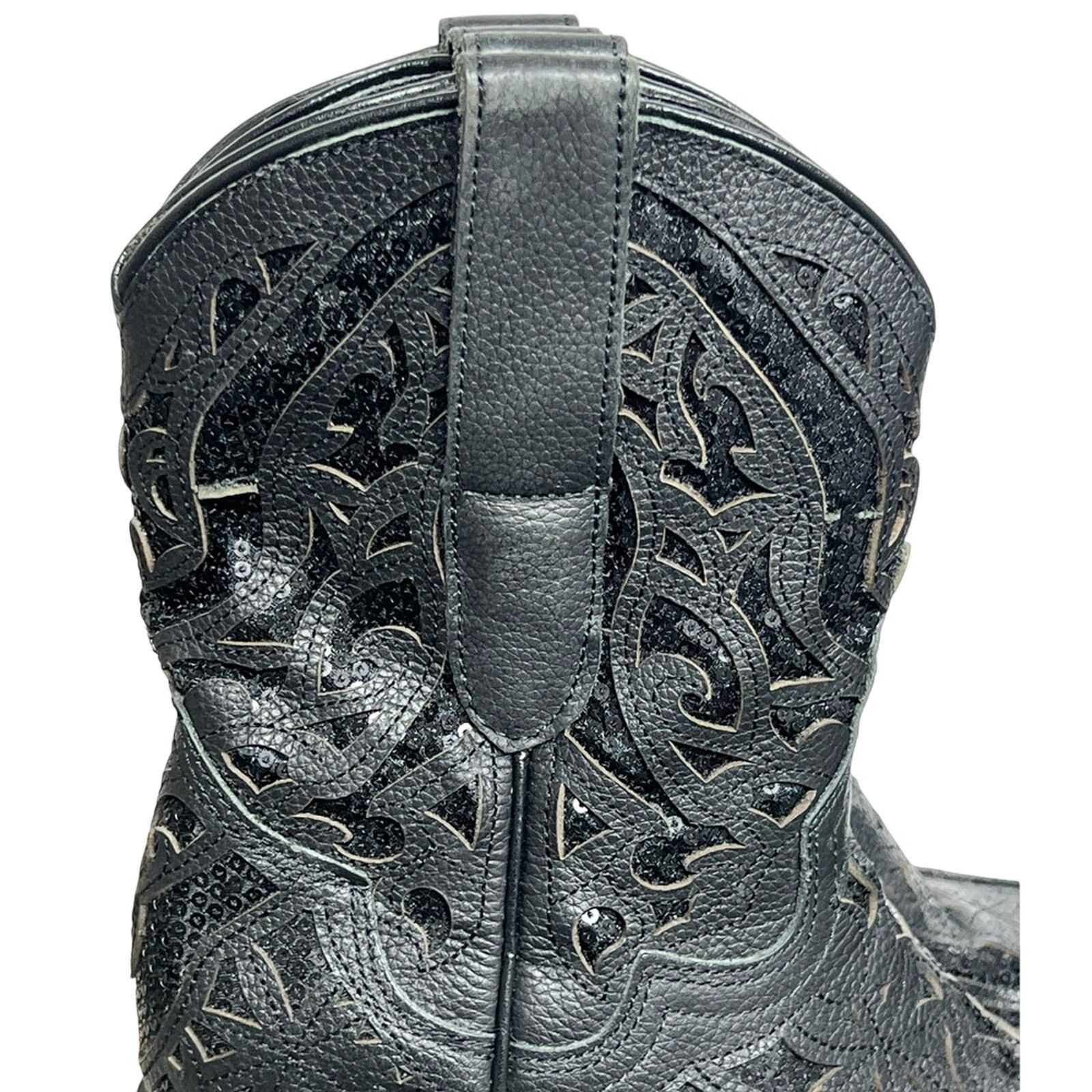 JB Classics JB Dillon Reserve Womens Cowgirl Leather Boot Black Sequin Size US 6 / IT 36 - 5 Thumbnail