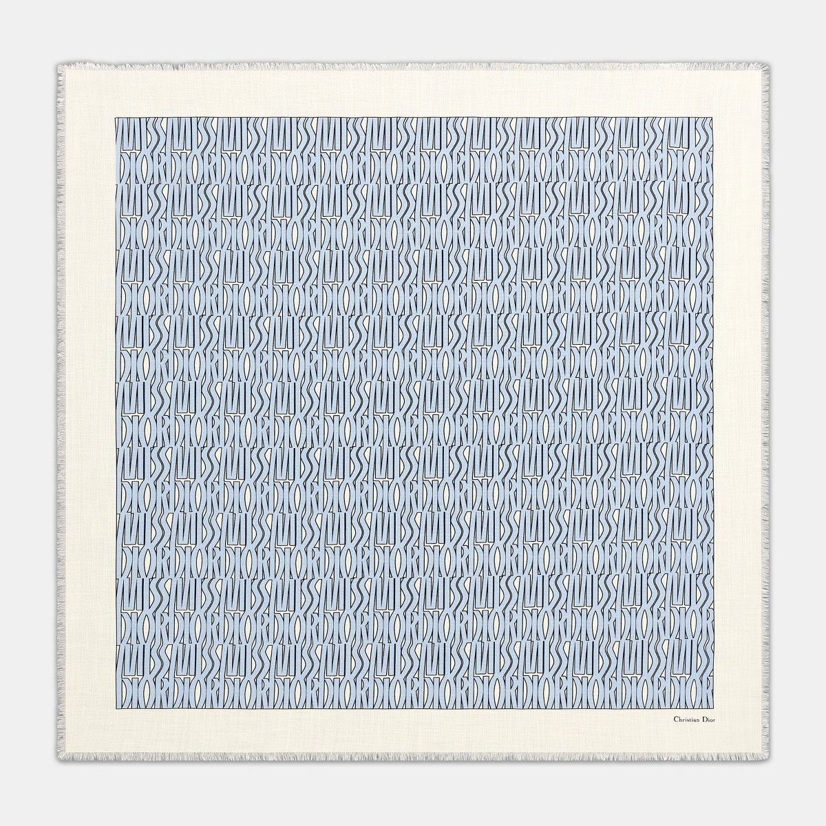 Dior o1bcso1str0226 Size:OS/Allover Shawl in White/Pale Blue Size ONE SIZE - 1 Thumbnail