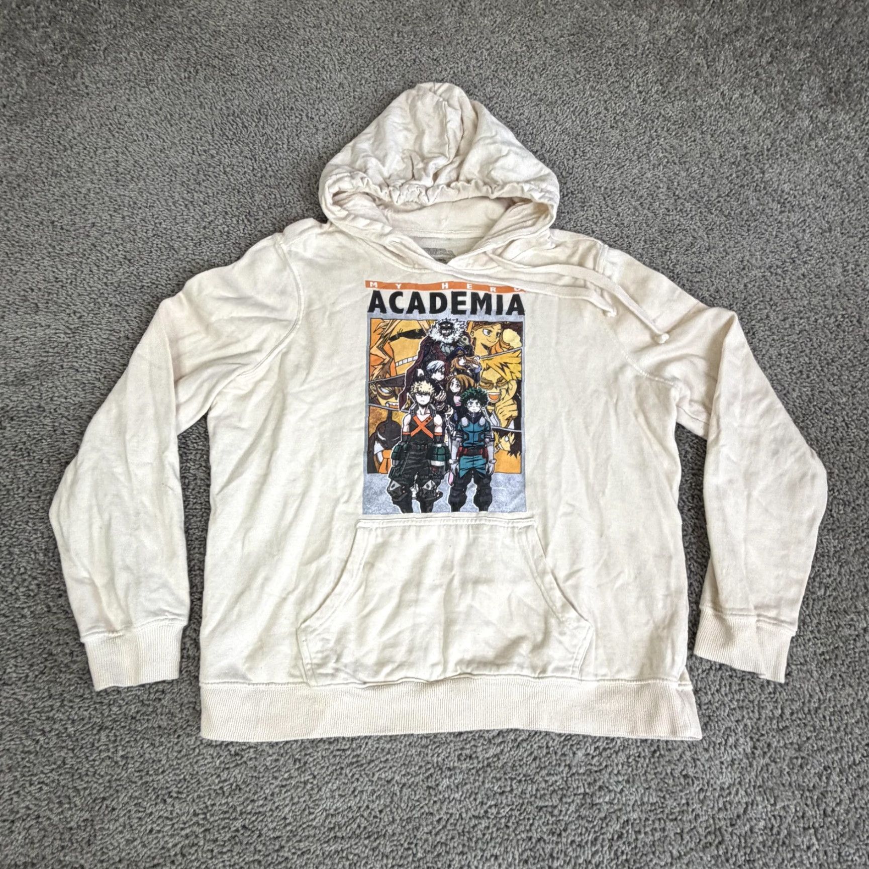 Vintage My Hero Academia Hoodie Womens M Beige Funimation Graphic Pullover Hooded Pocket Size M / US 6-8 / IT 42-44 - 2 Thumbnail