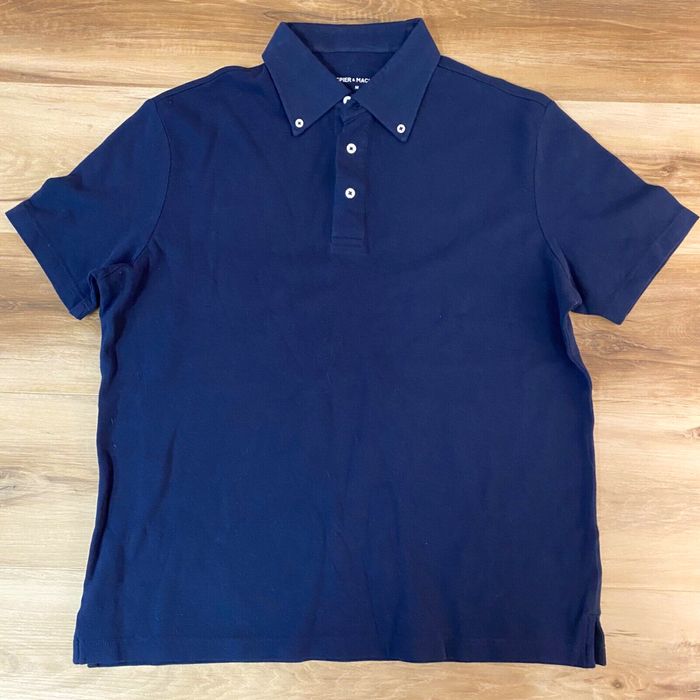 Vintage Spier & Mackay Polo Shirt Mens Medium Blue Cotton Pique Button ...