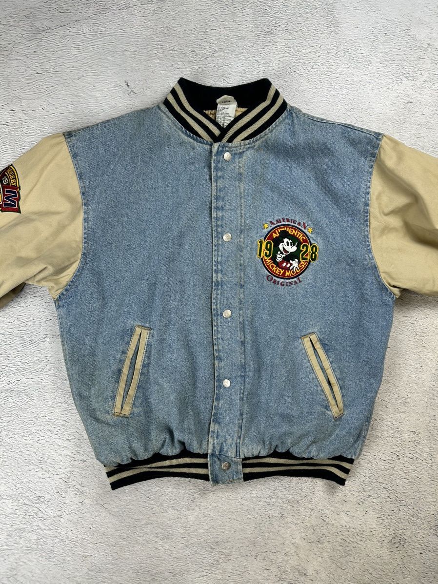 Disney Rare🔥 Mickey Mouse bomber Vintage denim jacket 90s Oversize Size US M / EU 48-50 / 2 - 6 Thumbnail