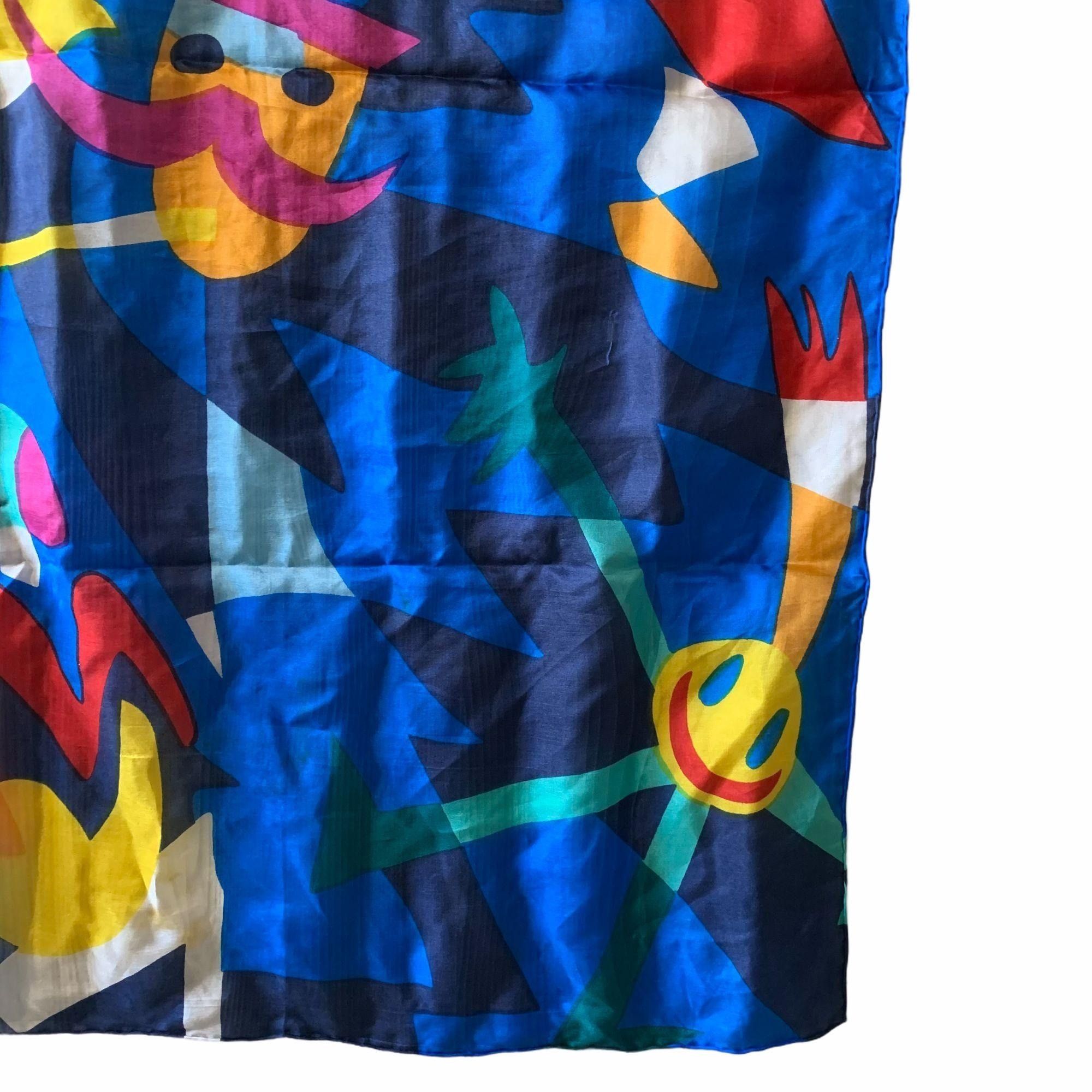Vintage Vintage Ashley Brooke MCM Novelty Psychedelic Hand Rolled Si Size ONE SIZE - 7 Thumbnail