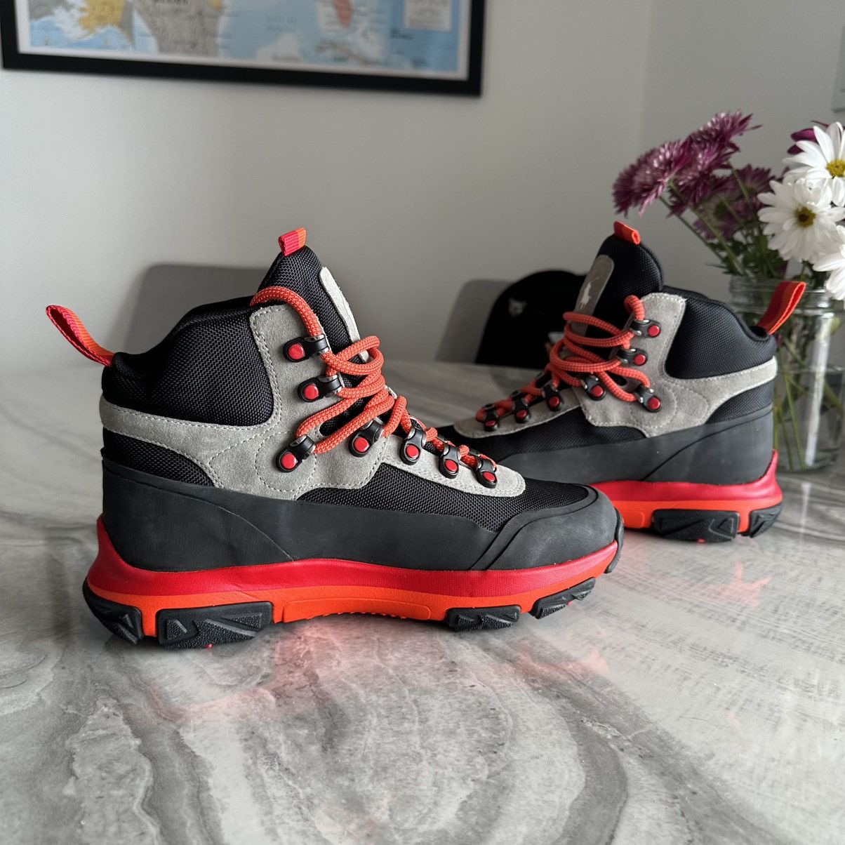 Polo Ralph Lauren Polo Ralph Lauren Adventure 300 Black Gray Mid Boots Size US 7 / EU 40 - 5 Thumbnail