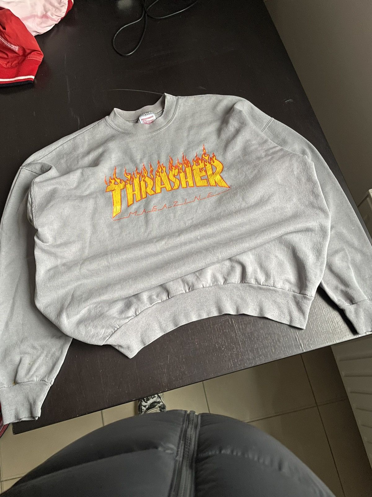 Thrasher THRASHED WASHED 80’S THRASHER CREWNECK VERY RARE 1 OF 1 FADE Size US L / EU 52-54 / 3 - 1 Thumbnail