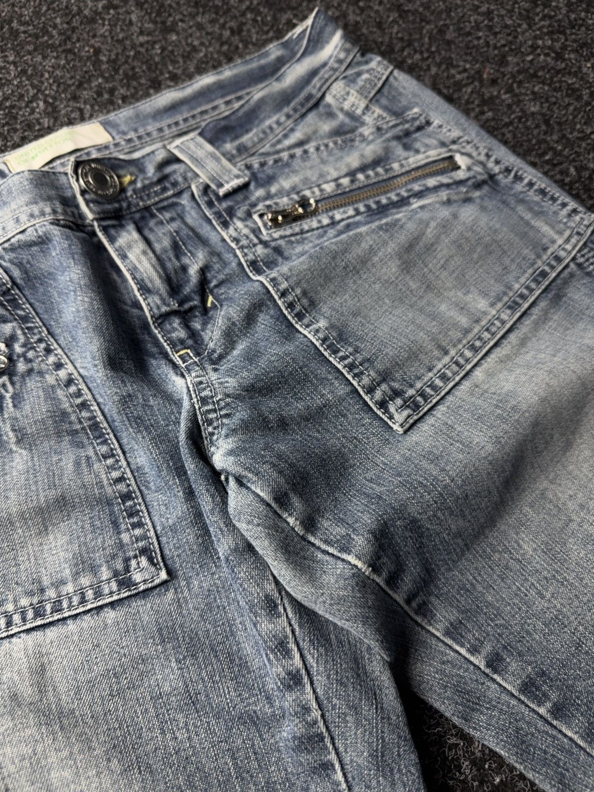 United Colors Of Benetton Retro 90s Benetton Y2K zip pocket wide leg denim jeans 28 Size 30" / US 8 / IT 44 - 7 Thumbnail