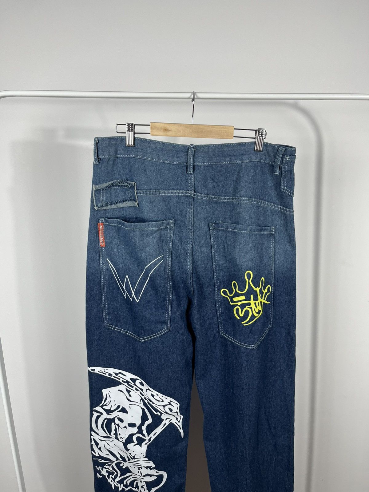 Other Baggy Y2K Wide Leg Jeans Skull Print Grunge Rap Style Size US 36 / EU 52 - 2 Thumbnail