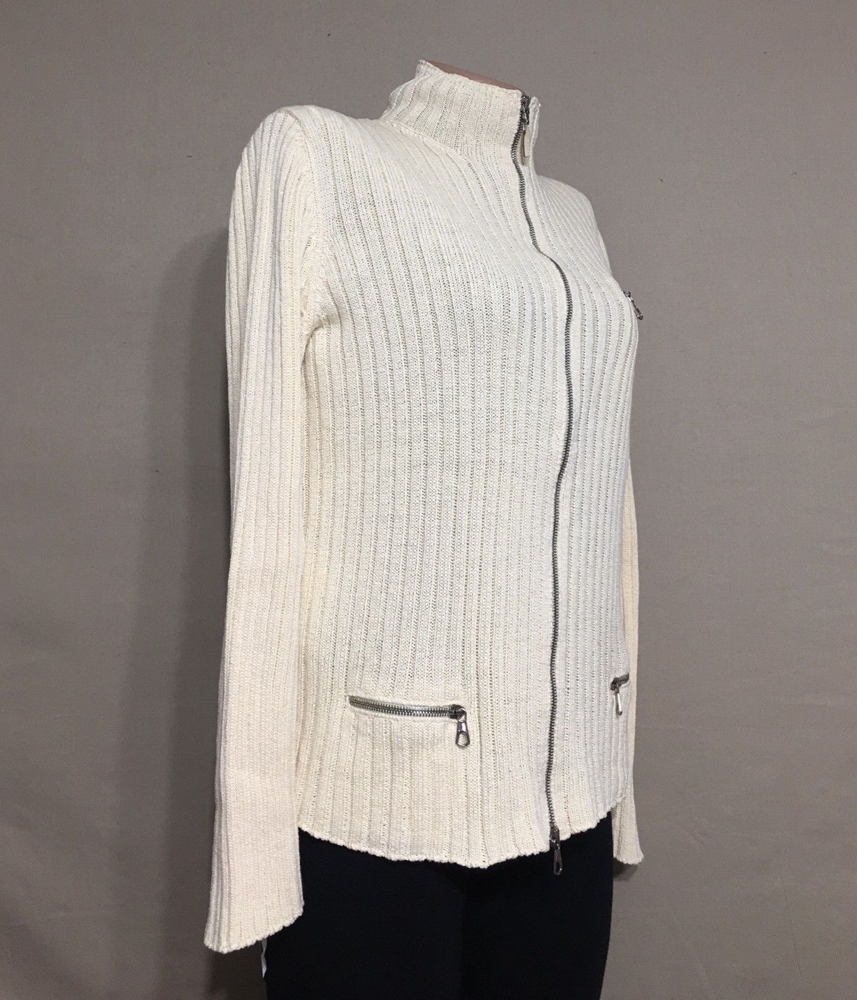 Brunello Cucinelli Brunello Cucinelli Beige Cotton Zip Cardigan US XL, EU L Size XL / US 12-14 / IT 48-50 - 4 Thumbnail