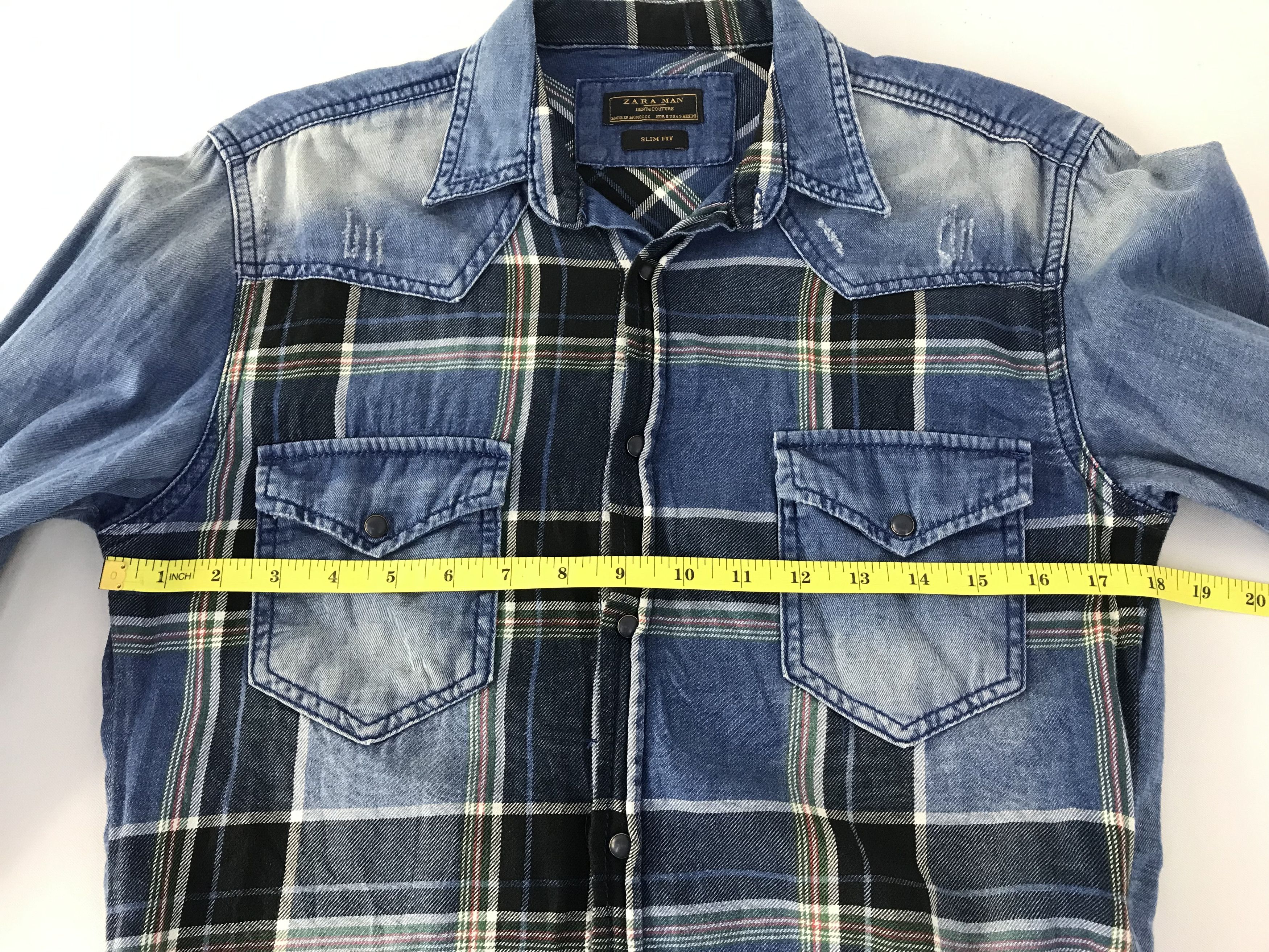 Zara Zara Man Denim Couture Slim Fit Western Denim Shirt Size US S / EU 44-46 / 1 - 13 Thumbnail