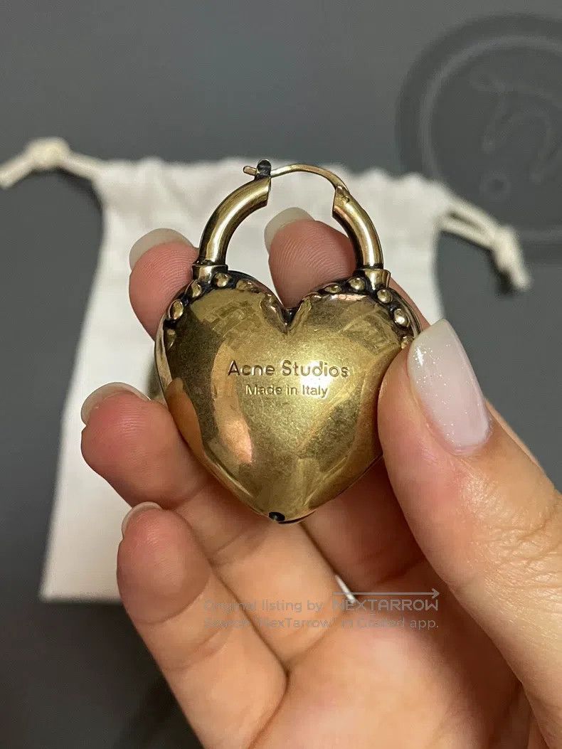 Acne Studios Acne Studios Handmade Enamel Heart Lock Earrings Size ONE SIZE - 2 Thumbnail