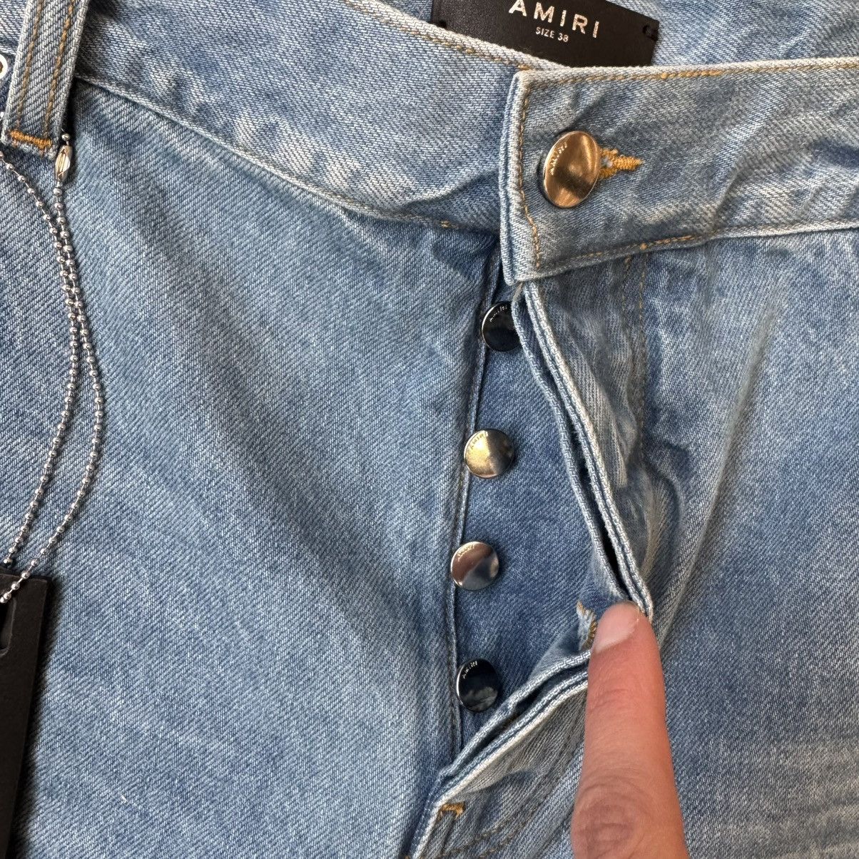 Amiri Amiri Straight Leg Aloha Patch Jeans Blue Size US 38 / EU 54 - 3 Thumbnail