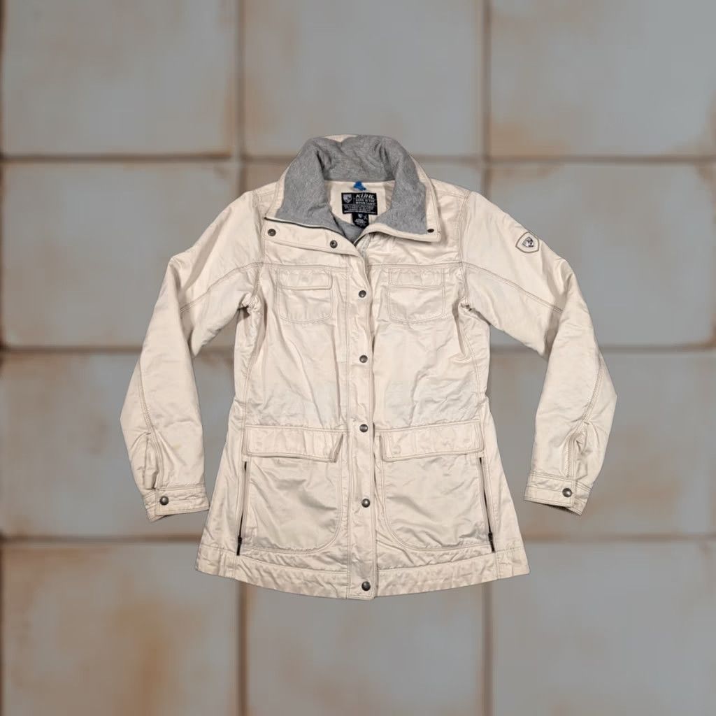 Bones Kuhl Women's Lena Jacket Cotton Blend Insulated Zip Mid-Length White Small Regular Womens Bodice Accent Logo Zipper Jacket/Coat" Size S / US 4 / IT 40 - 1 Thumbnail